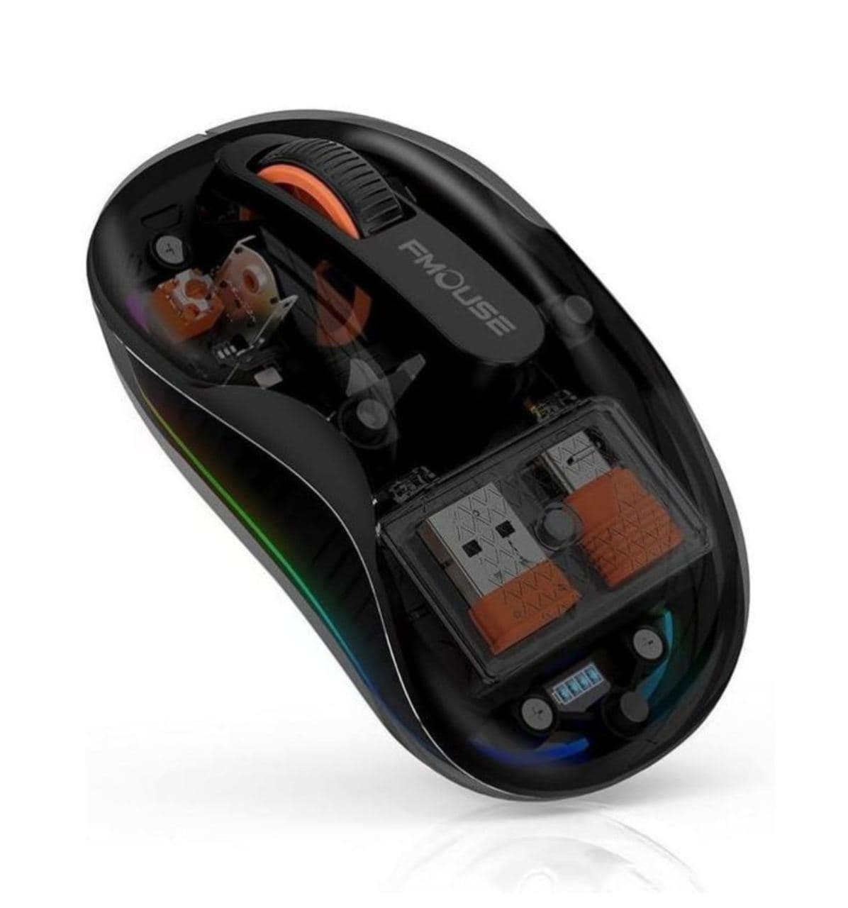 Colorful Transparent Wireless Mouse, Bluetooth Mice with USB & Type-C Two Receiver, Portable Silent Rechargeable Mouse