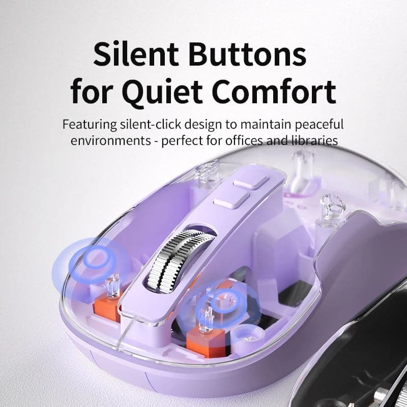 2.4GHz Wireless 5.1 Mini Transparent Type-C Fast Charging Colorful Mouse K20 — photo 4