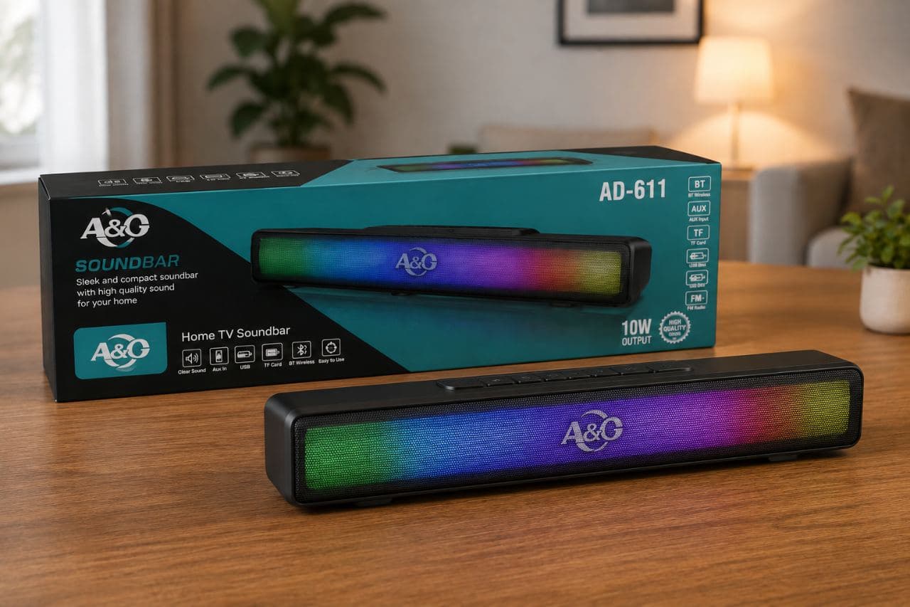 A&O AO-611 10W Wireless Bluetooth Soundbar with RGB LED Lights โ Home TV Soundbar โ photo 2