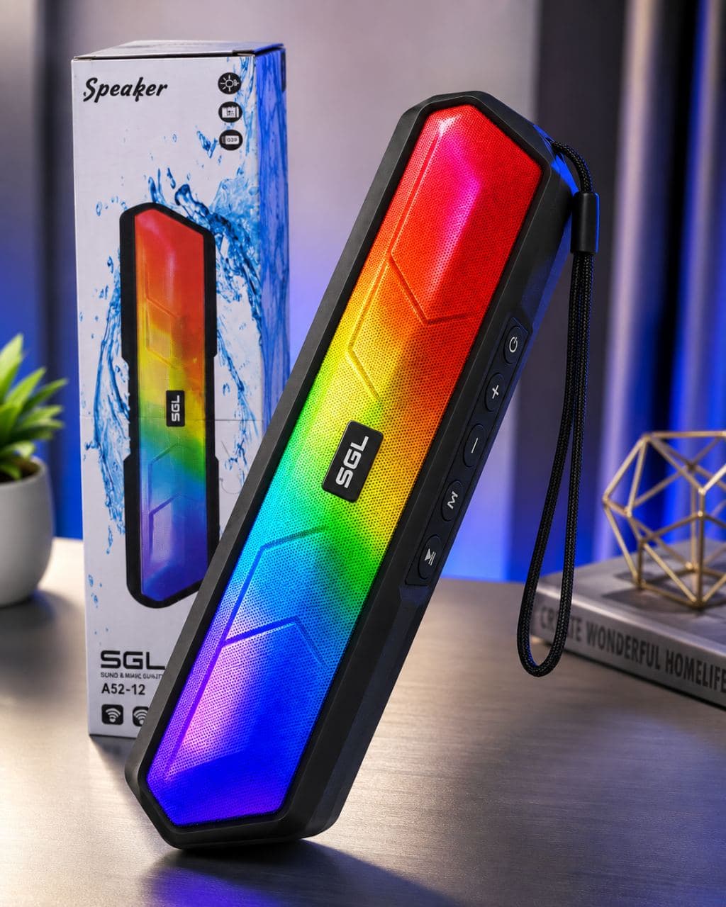 SGL A52-12 RGB Bluetooth Wireless Speaker – 1800mAh Battery