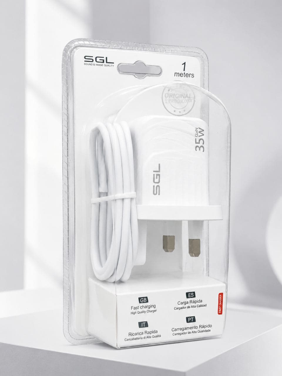 SGL 35W GaN Super Fast Charger with 1 Meter Charging Cable –Super Fast Charging Wall Adapter