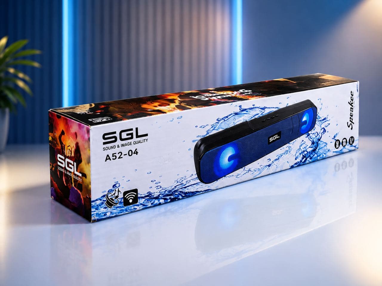๐ฅ SGL A52-04 Wireless Bluetooth Speaker with RGB LED Lights โ Powerful Stereo Sound