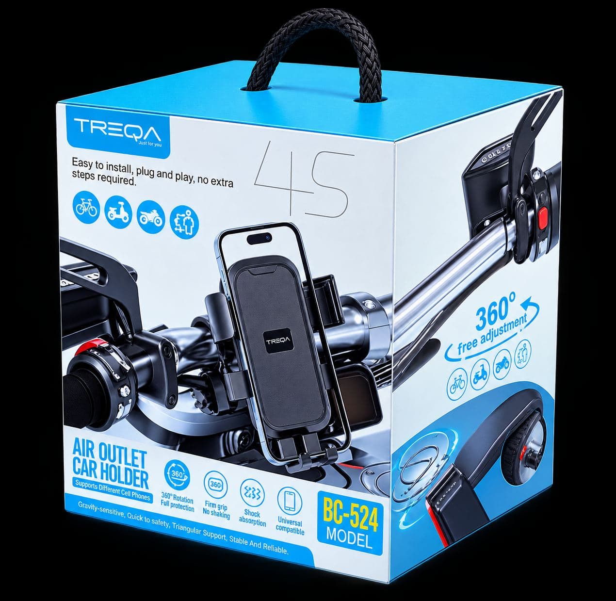 TREQA BC-524 Motorcycle Phone Holder โ Ride Safe, Stay Connected โ photo 3
